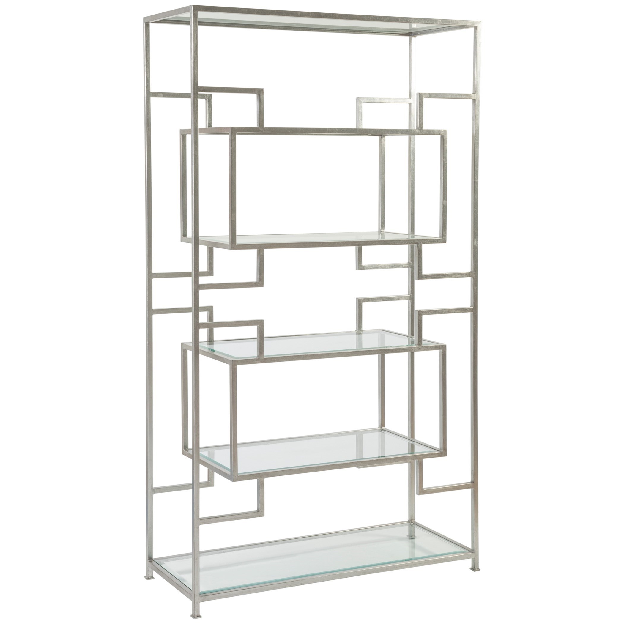 Metal and glass clearance etagere